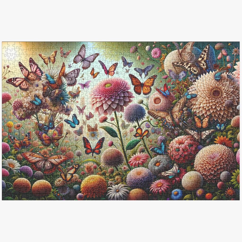 Butterflies on Flowers - Jigsaw Puzzle 1000 Pieces - Jigsaw Puzzle Hut