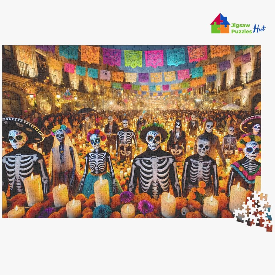 Halloween Puzzle - Day of The Dead Celebration - 1000 Piece Puzzle For Adults