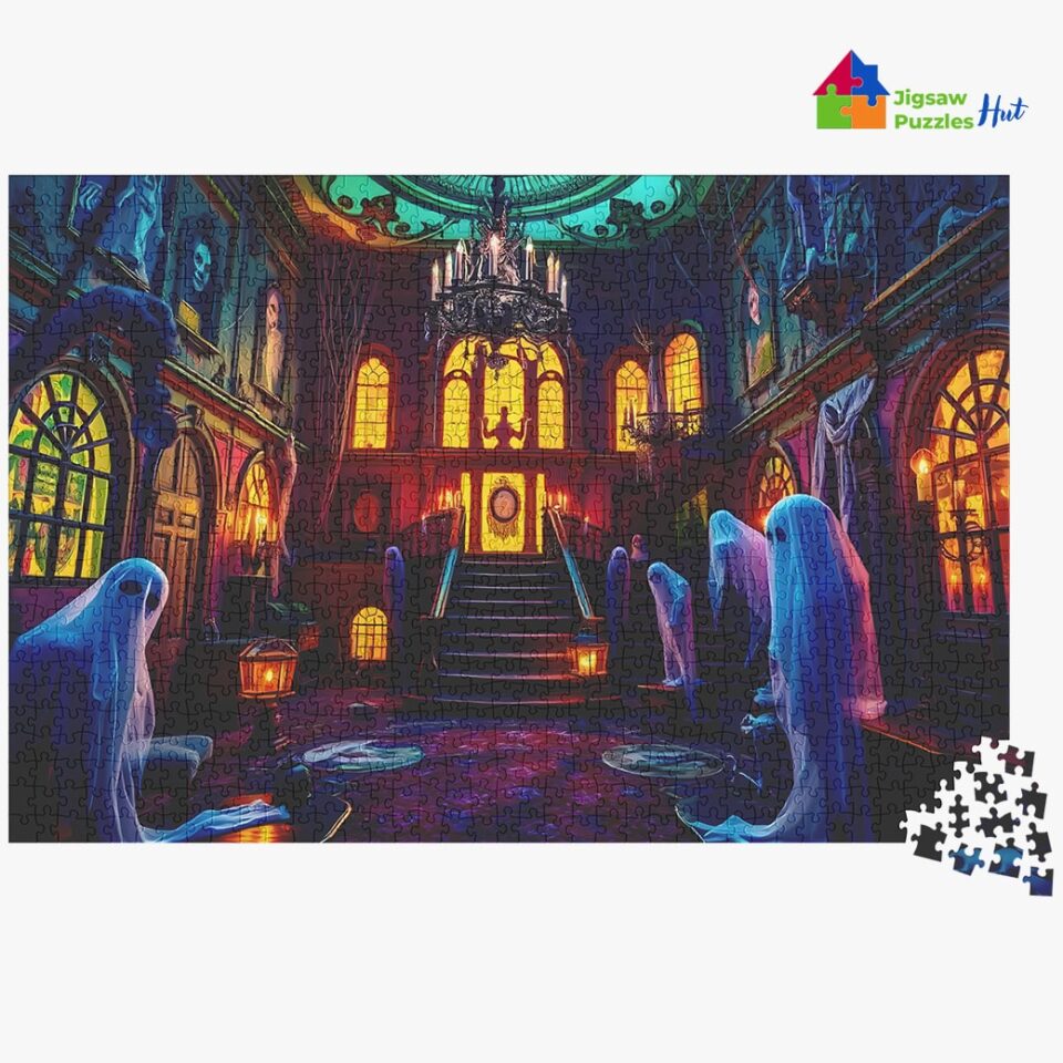 Halloween Puzzle - The Haunted Mansion Escape - 1000 Piece Puzzle For Adults