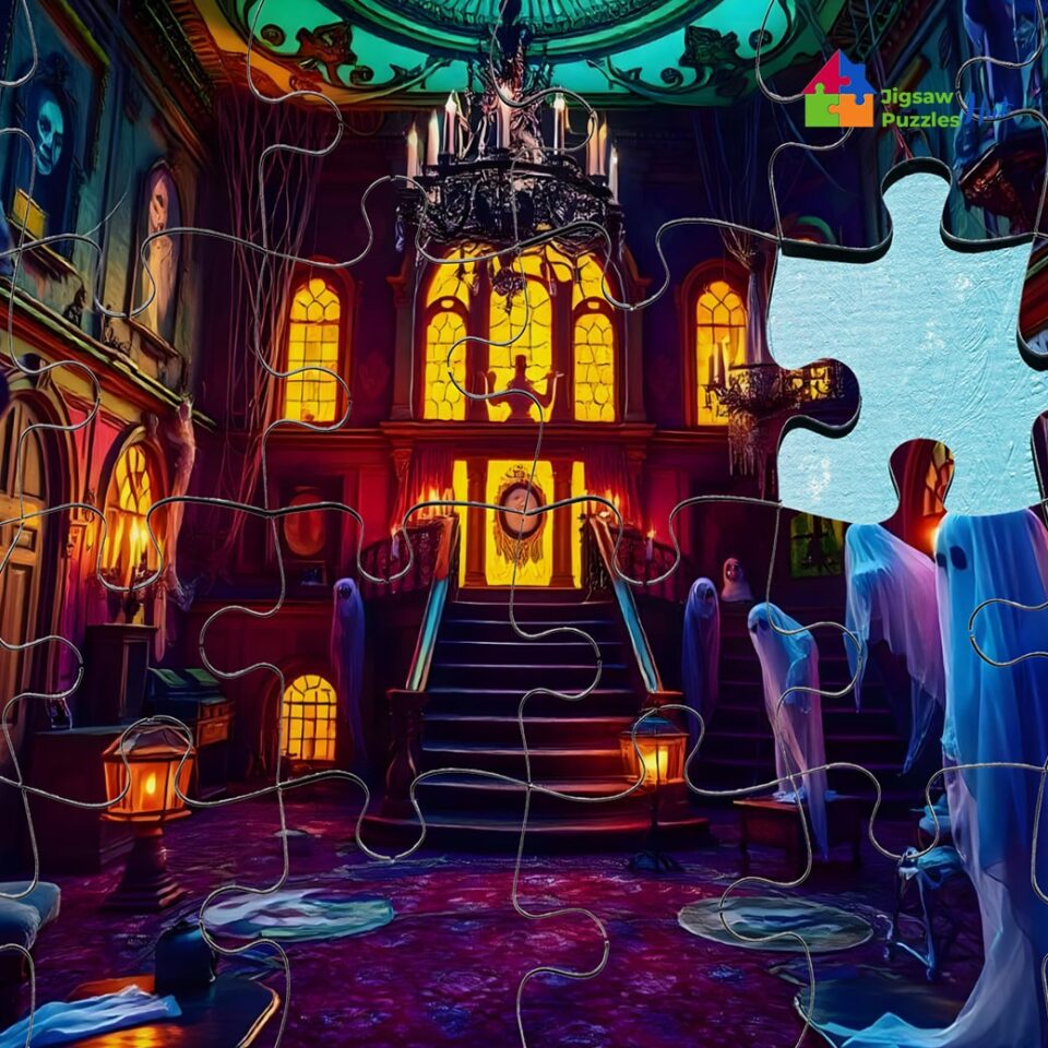 Halloween Puzzle - The Haunted Mansion Escape - 1000 Piece Puzzle For Adults