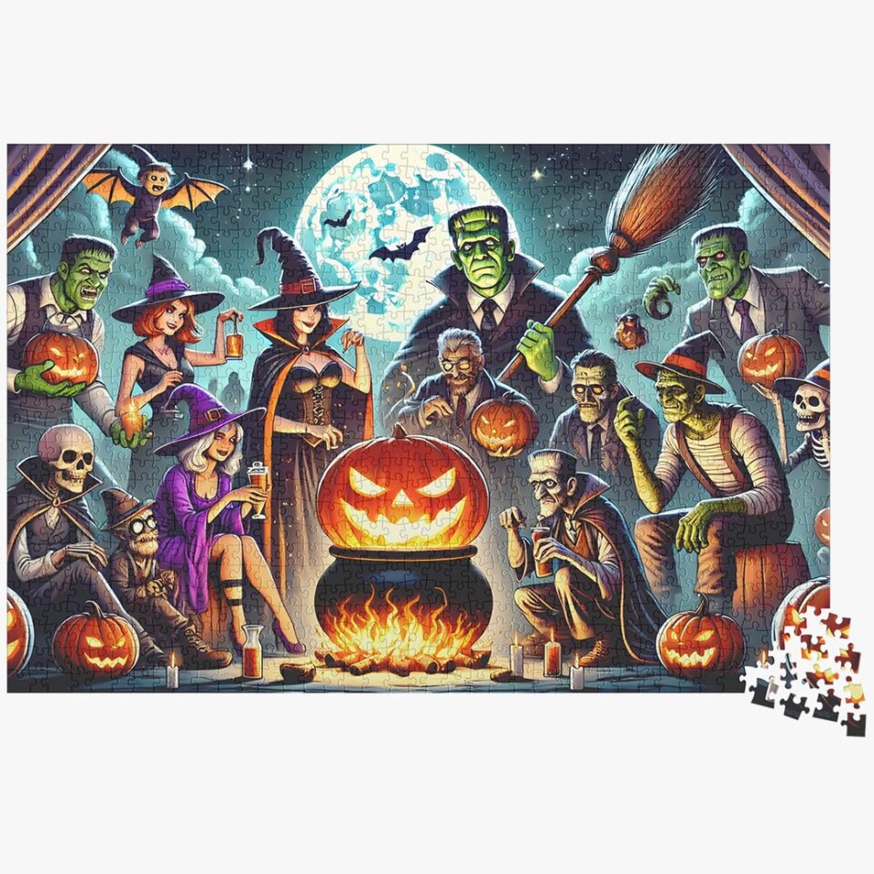 Halloween Monsters Bash Puzzle - 1000 Piece Puzzle For Adults