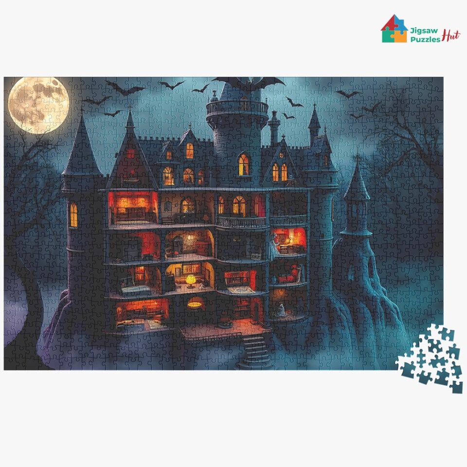 Vampires Haunted Castle Puzzle – 1000 Piece Jigsaw Puzzle For Adults
