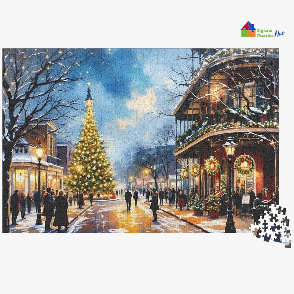 Christmas In Downtown Jigsaw Puzzle - 1000 Piece Christmas Puzzle For Adults