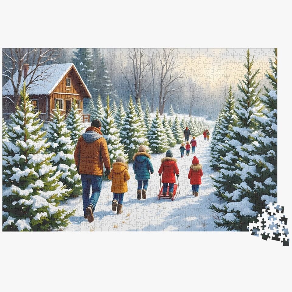 Christmas Tree Farm Jigsaw Puzzle - 1000 Piece Christmas Puzzle For Adults