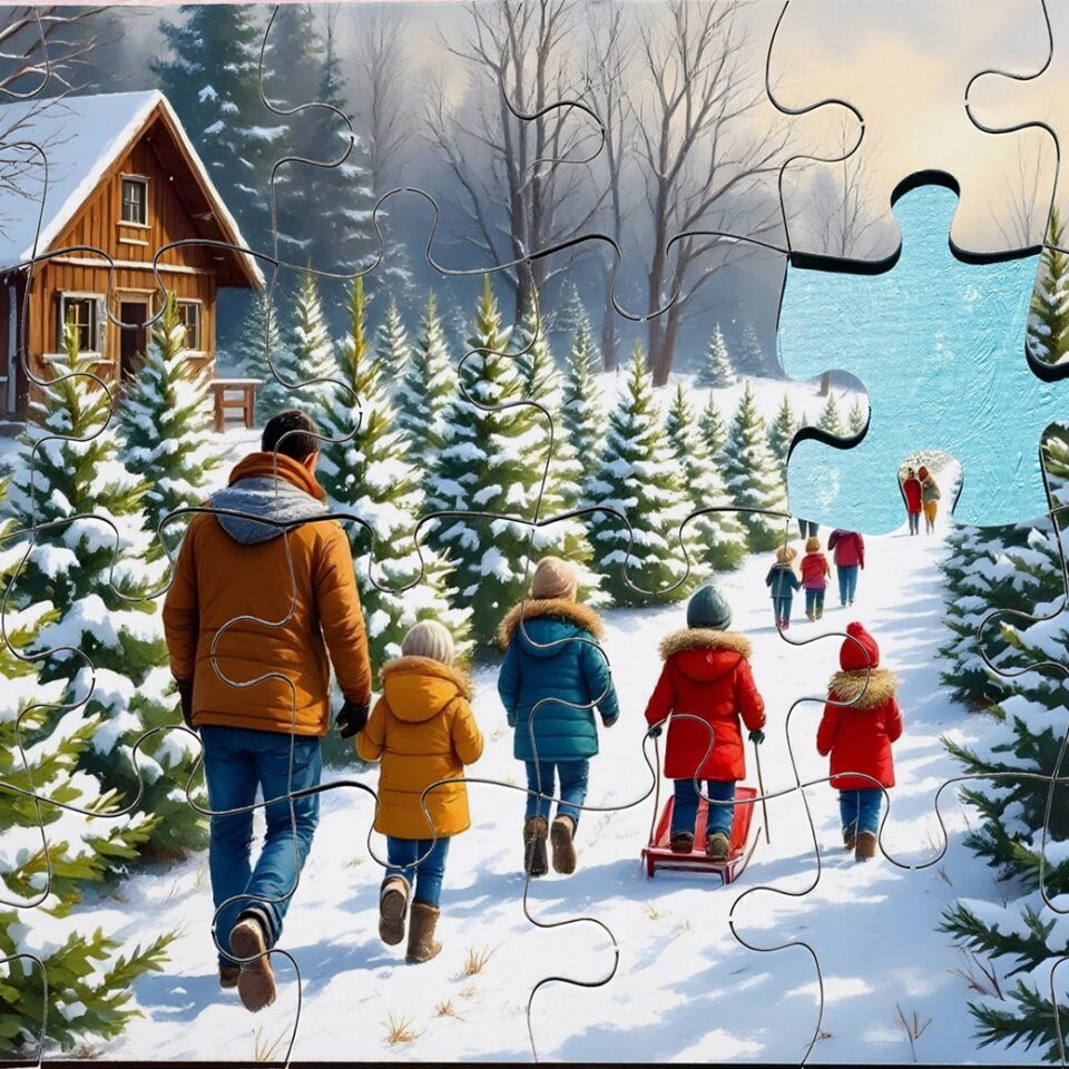 Christmas Tree Farm Jigsaw Puzzle - 1000 Piece Christmas Puzzle For Adults